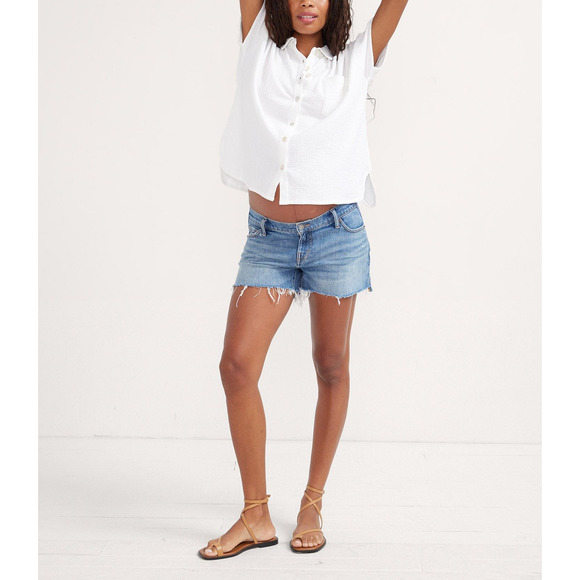 Hatch 'The Aubrey' White Short Sleeve Shirt Size 4 - Picture 1 of 5